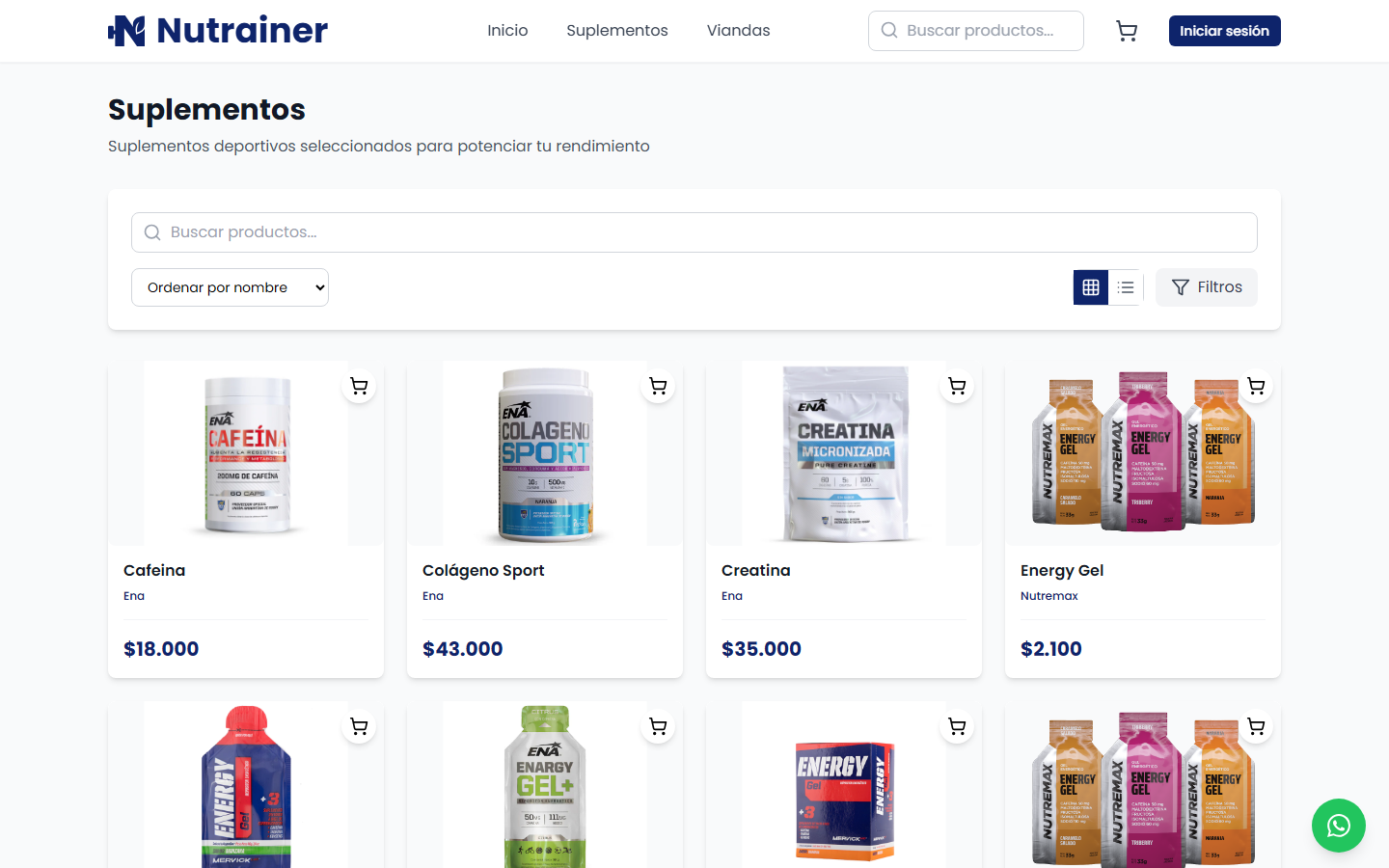 Pagina de productos