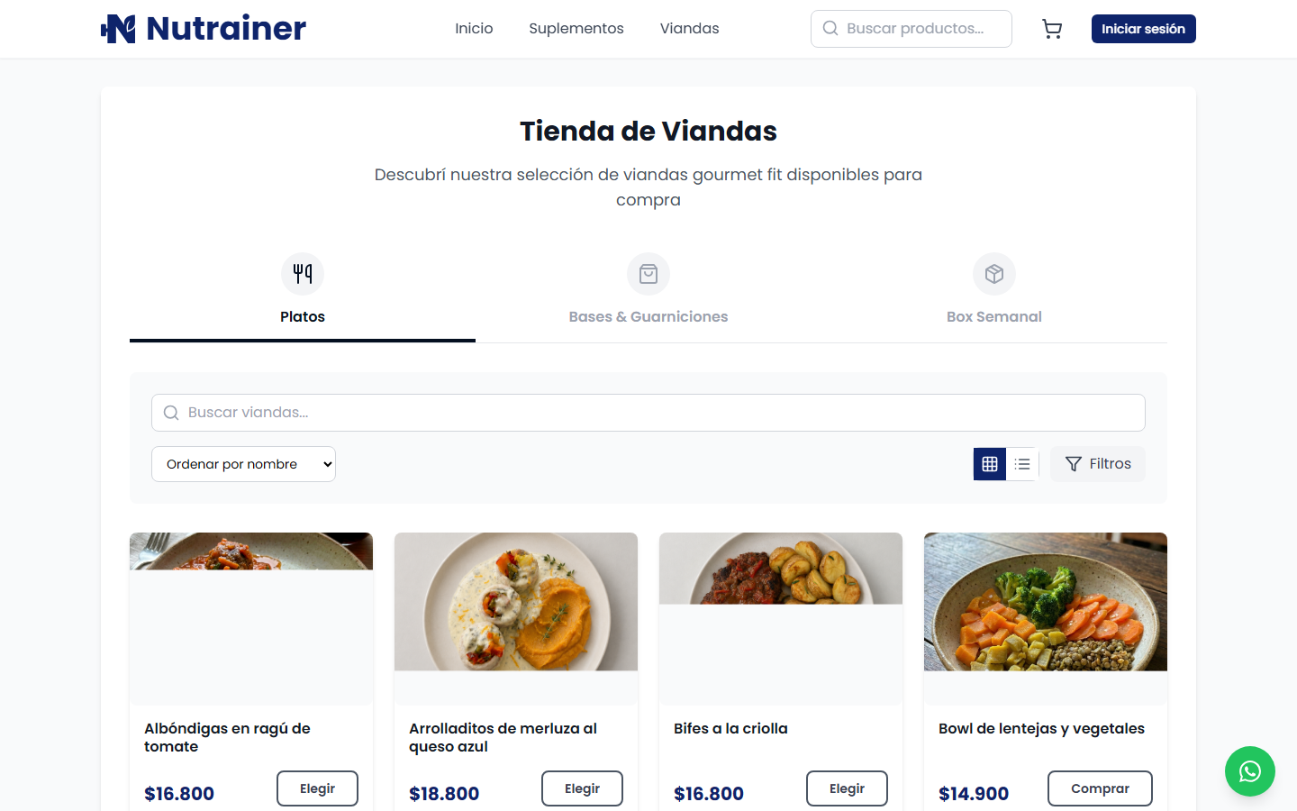 Pagina de viandas