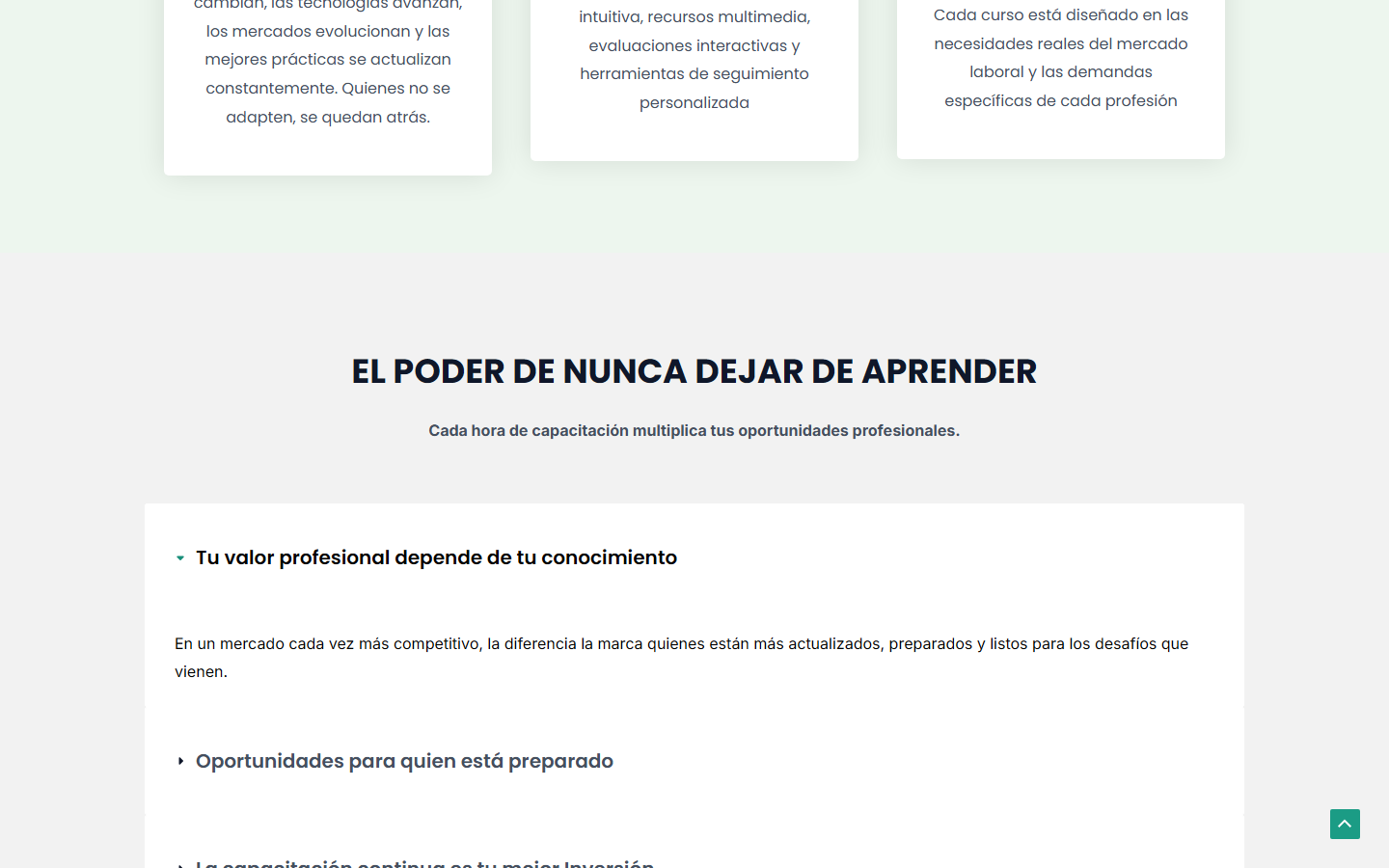 Seccion de beneficios